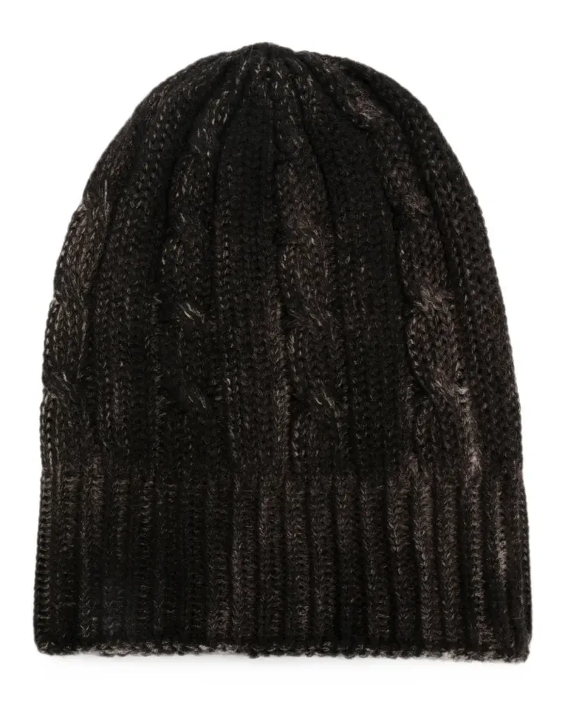 Avant Toi cable-knit ribbed-trim beanie hat - Braun Braun