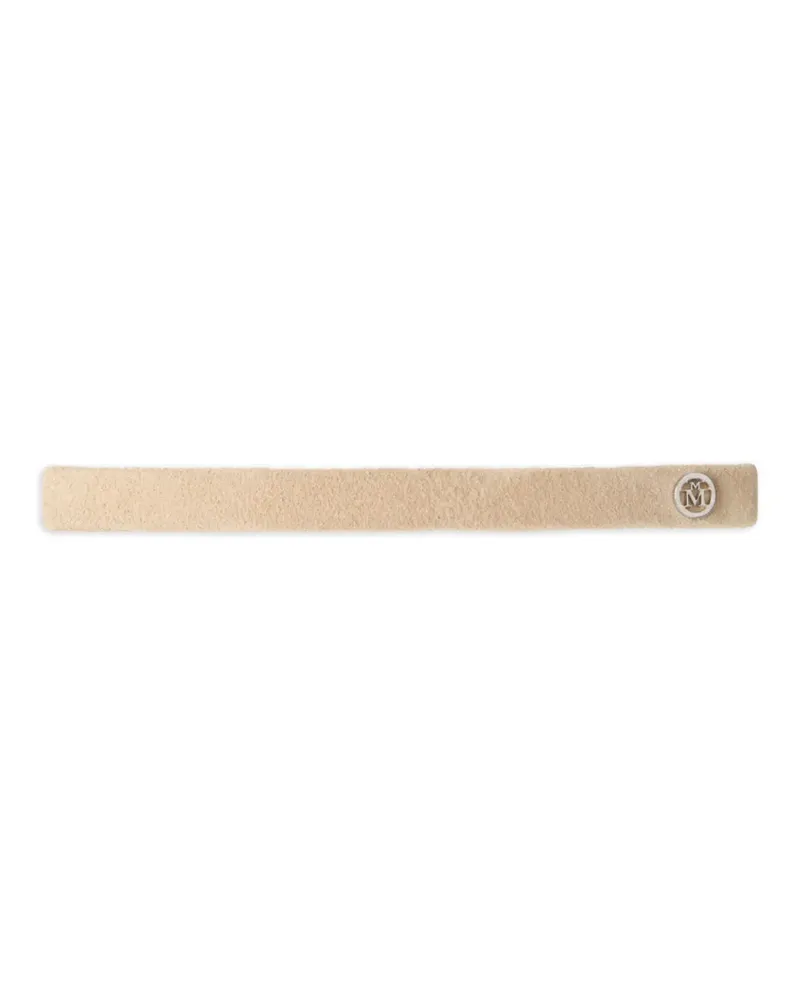 Maison Michel Stirnband mit Logo-Schild - Nude Nude