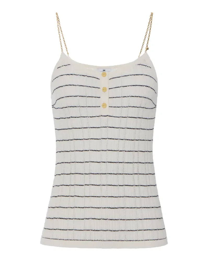 Elisabetta Franchi striped chain-strap knitted top - Weiß Weiß