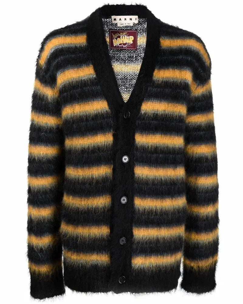 Marni Gestreifter Cardigan - Schwarz Schwarz