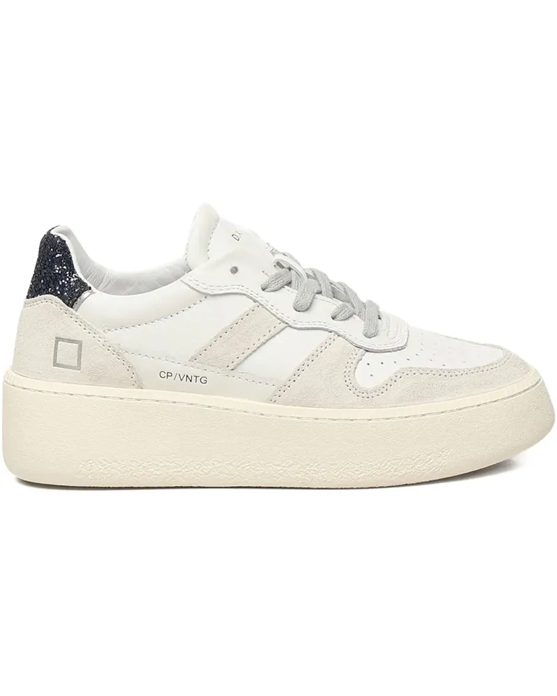 D.A.T.E. glitter-detailing platform sneakers - Weiß Weiß