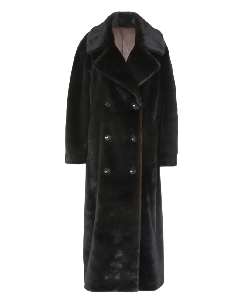 FRANKIE Shop Joni Mantel aus Faux Fur - Braun Braun