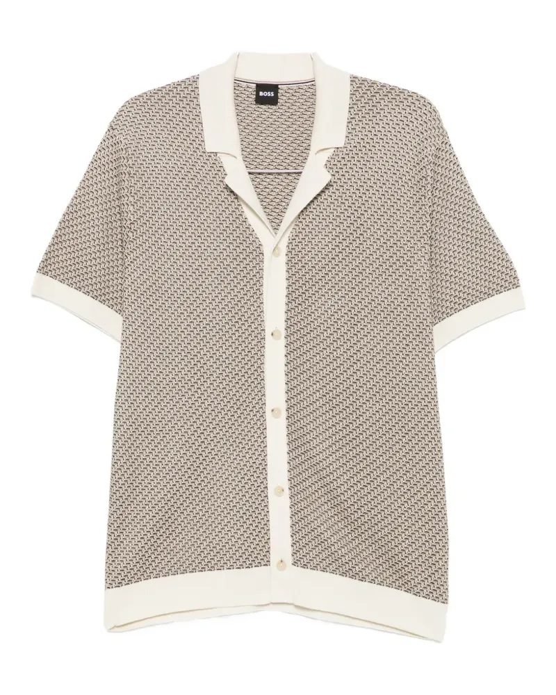 HUGO BOSS Geometrisch gemusterter Cardigan - Nude Nude