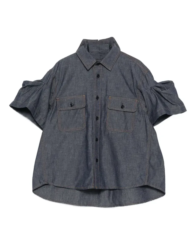 Sacai Jeanshemd mit Puffärmeln - Blau Blau
