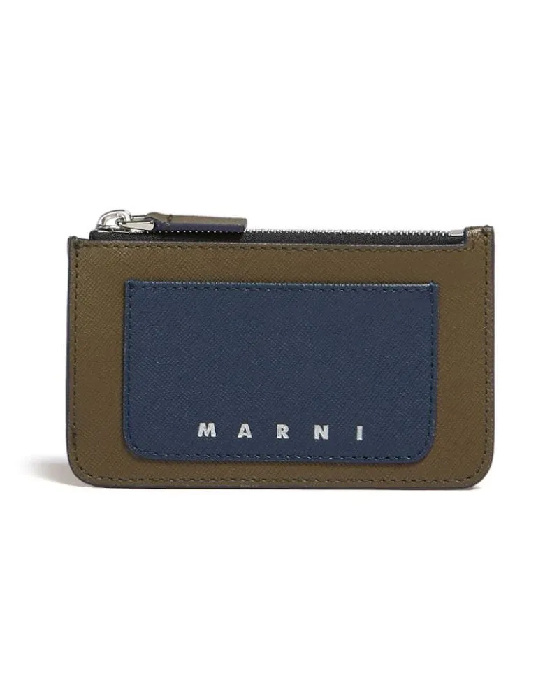 Marni Kartenetui mit Logo-Print Blau