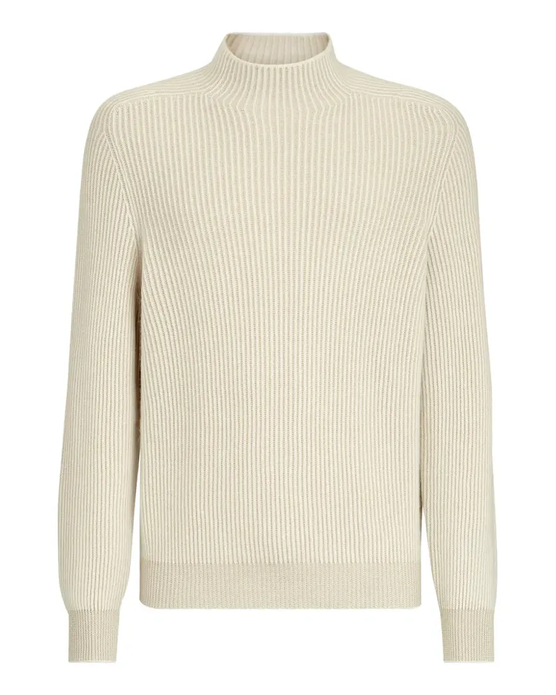 Brunello Cucinelli cashmere English rib turtleneck sweater - Nude Nude