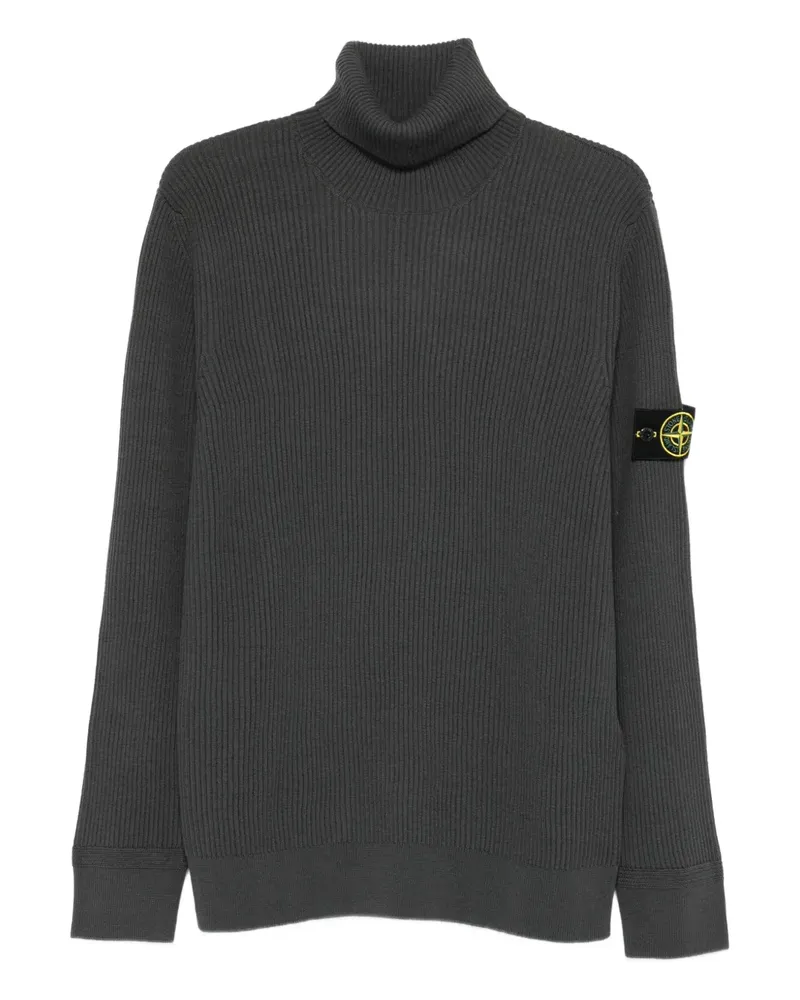 Stone Island Gerippter Rollkragenpullover - Grau Grau