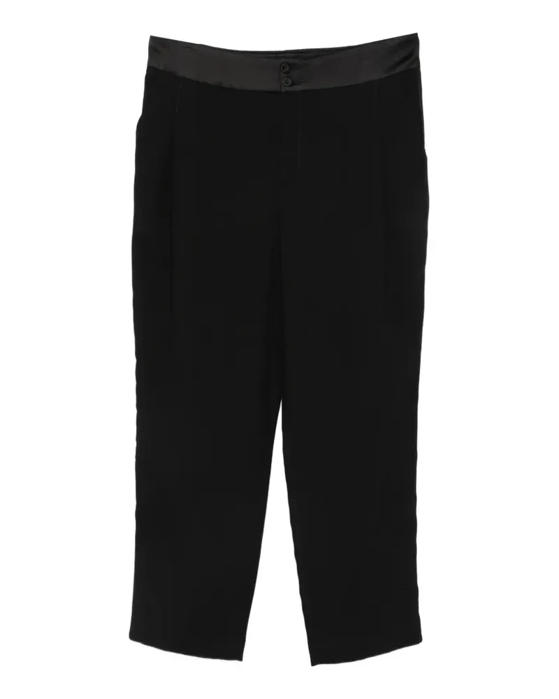 Hanita satin-waistband cropped trousers - Schwarz Schwarz