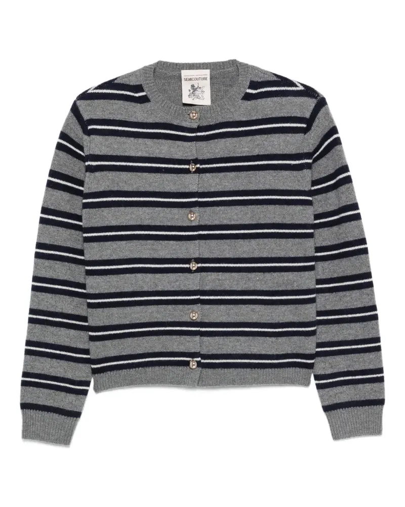 Semicouture striped cardigan - Grau Grau