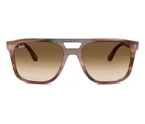 Sonnenbrille mit eckigem Gestell - Braun