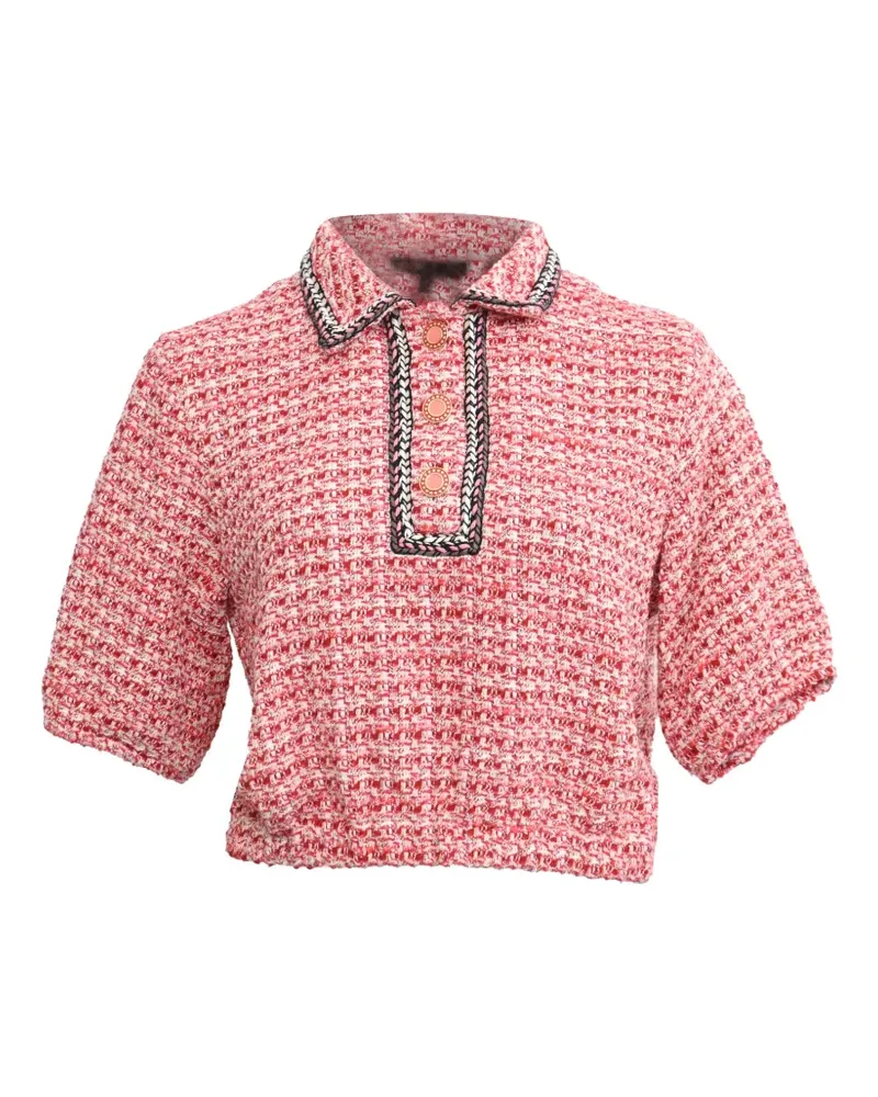 Maje Tweed-Poloshirt - Rot Rot