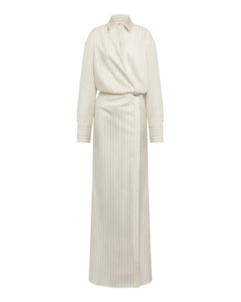 Dondup pinstripe-pattern wrap maxi dress - Nude Nude