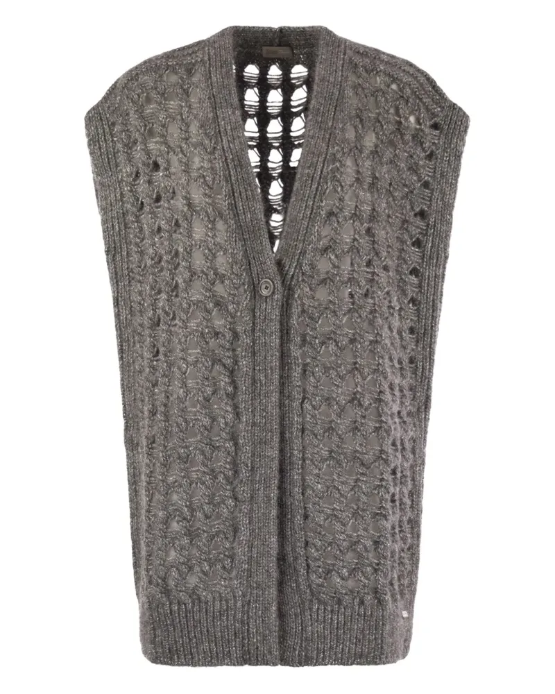 Herno Ärmelloser Cardigan mit Lochmuster - Grau Grau