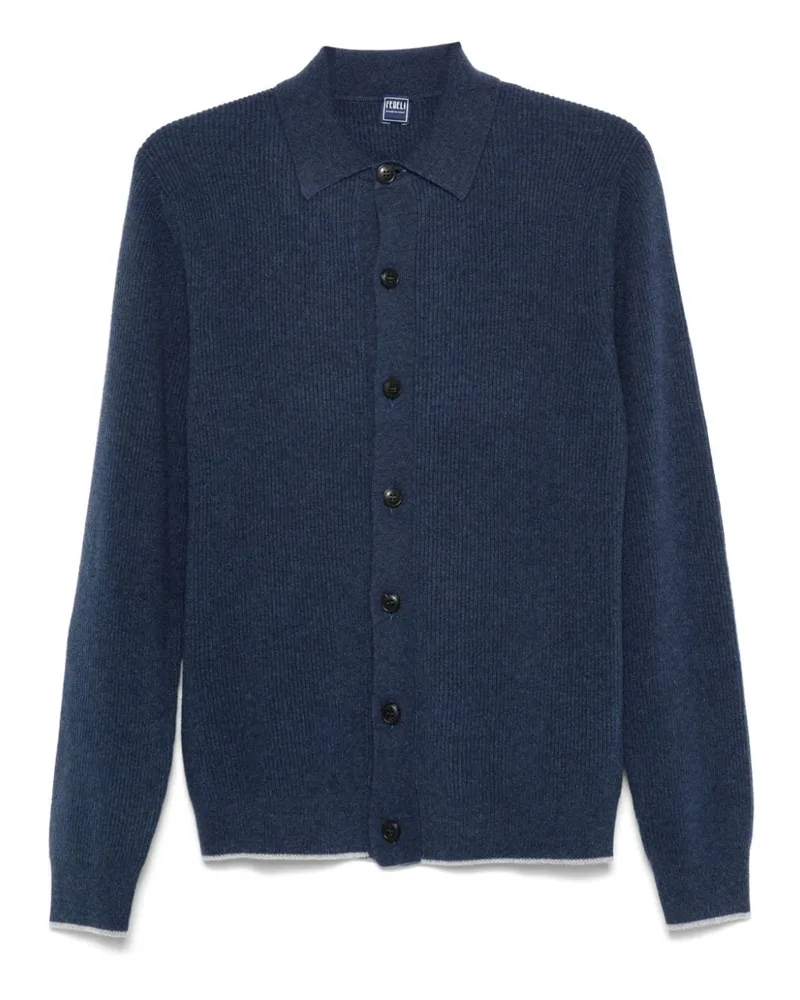Fedeli Cardigan aus Kaschmir - Blau Blau