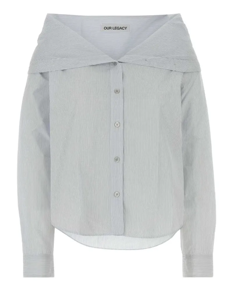 Our Legacy embroidered poplin shirt - Blau Blau
