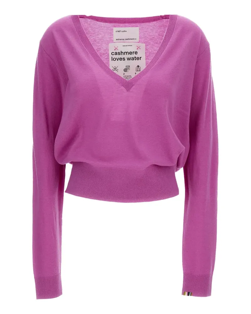 extreme cashmere Collin V-neck cropped sweater - Violett Violett