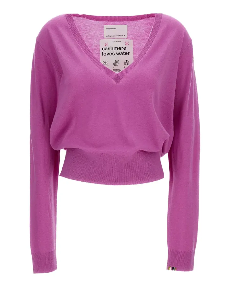 extreme cashmere Collin V-neck cropped sweater - Violett Violett