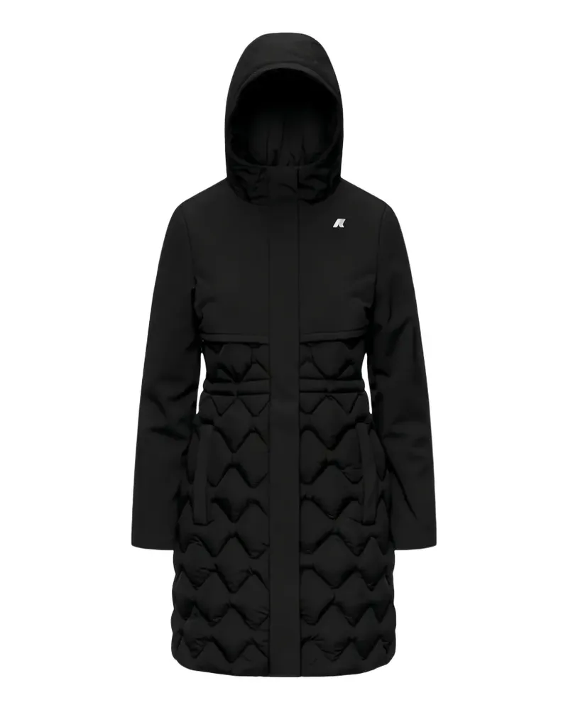 K-Way quilted hooded coat - Schwarz Schwarz
