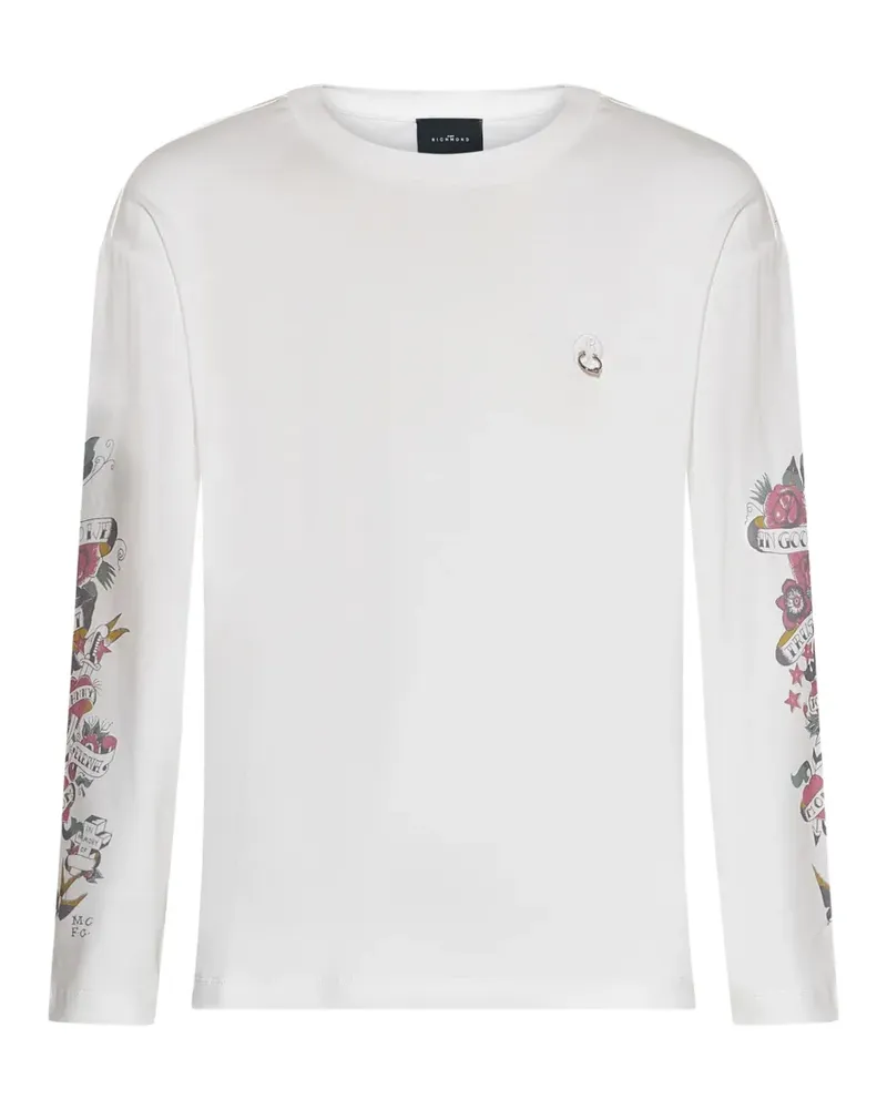 John Richmond long-sleeve graphic T-shirt - Weiß Weiß