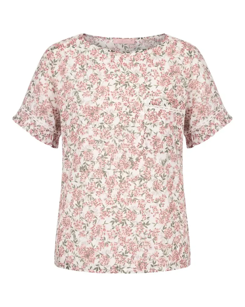 Kristina Ti floral-print ruffled T-shirt - Weiß Weiß