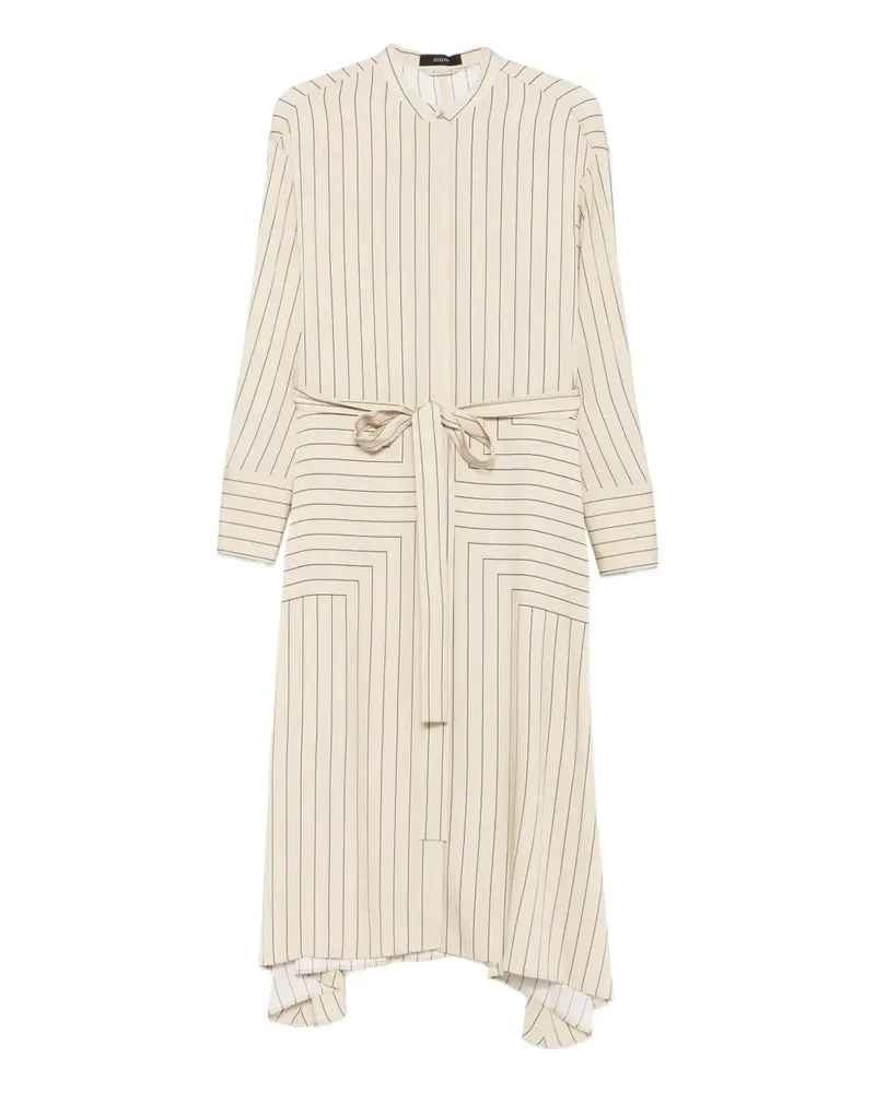 Joseph pinstripe belted midi dress - Nude Nude