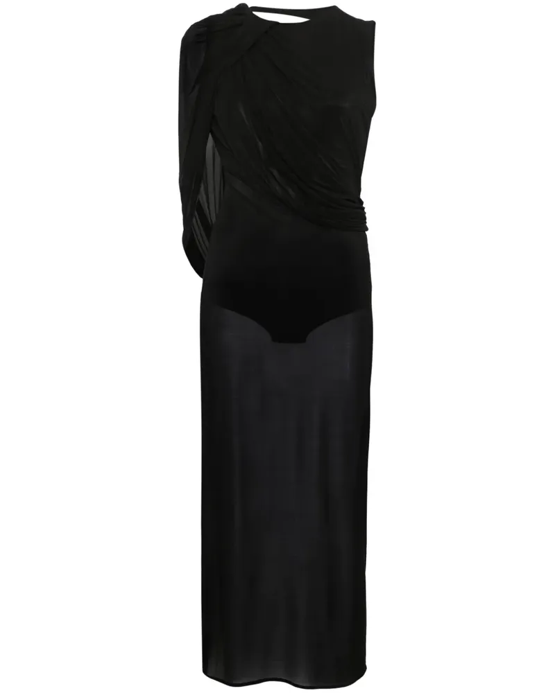 Magda Butrym Asymmetrisches Midikleid - Schwarz Schwarz