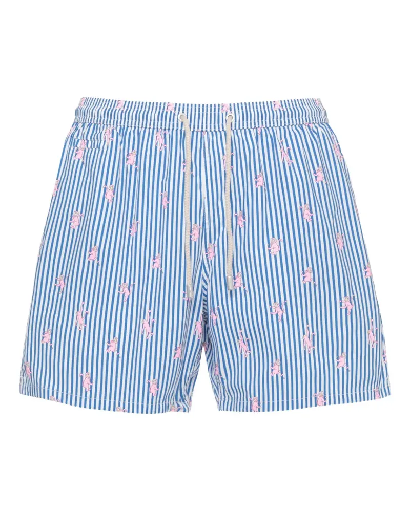 MC2 Saint Barth Badeshorts mit Affen-Print - Blau Blau