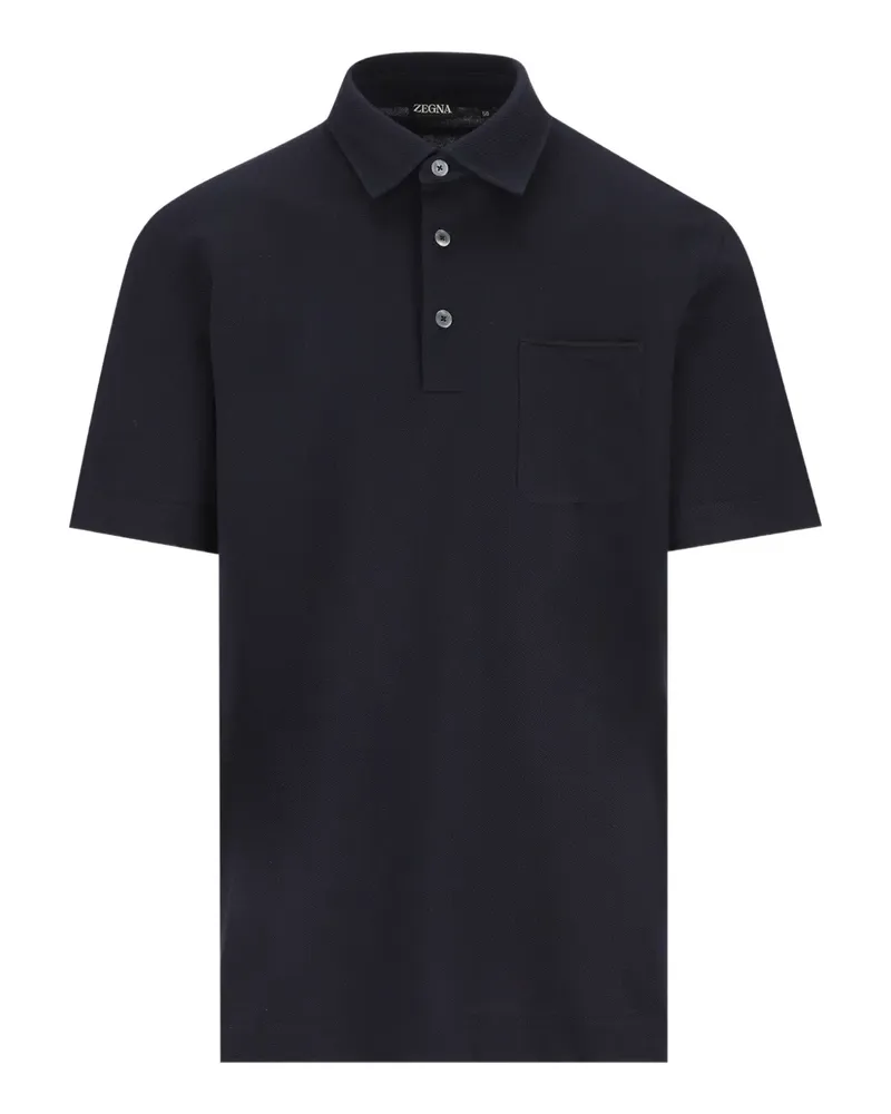 Ermenegildo Zegna Poloshirt mit Brusttasche - Blau Blau