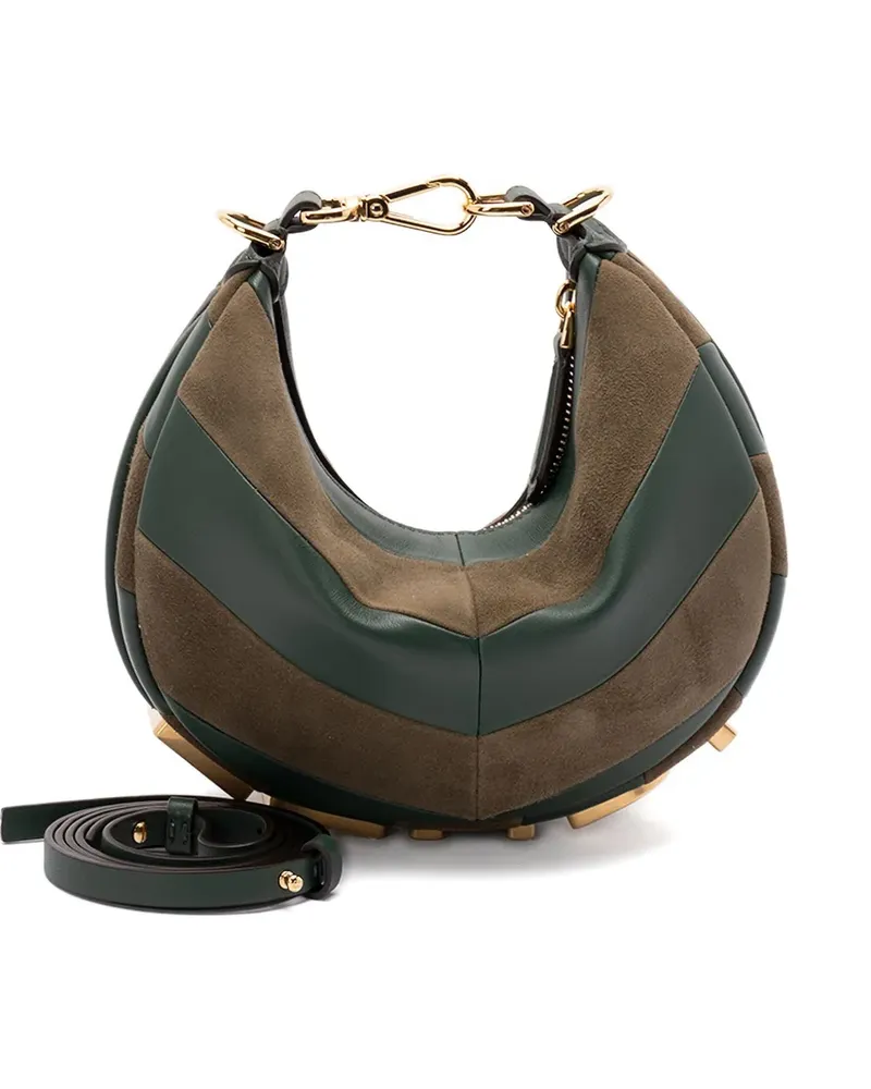 Fendi mini striped zip tote bag - Grün Grün