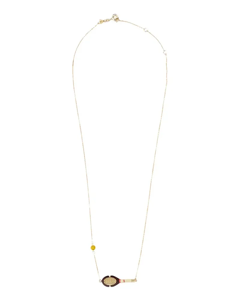 Aliita enamelled racket-charm necklace - Gold Gold