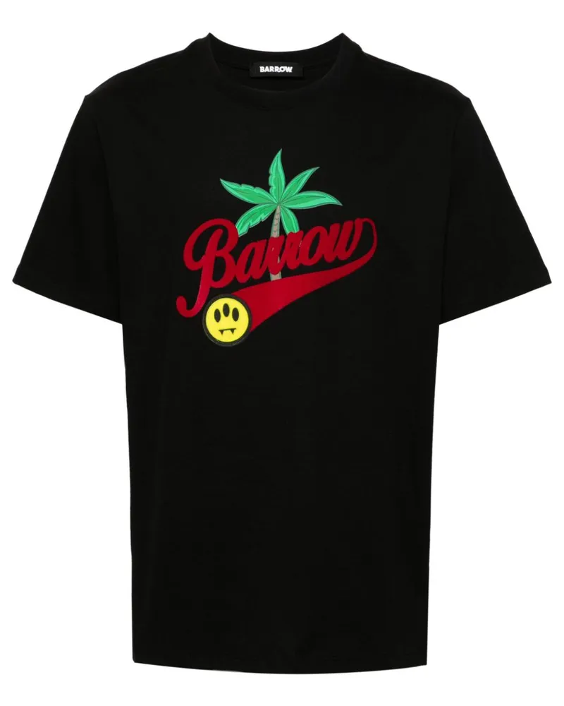 BARROW Hemd mit Palmen-Print - Schwarz Schwarz