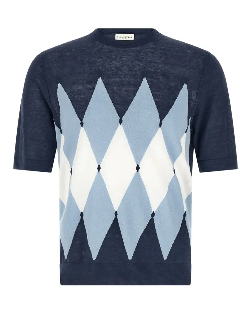 Ballantyne argyle-pattern T-shirt - Blau Blau