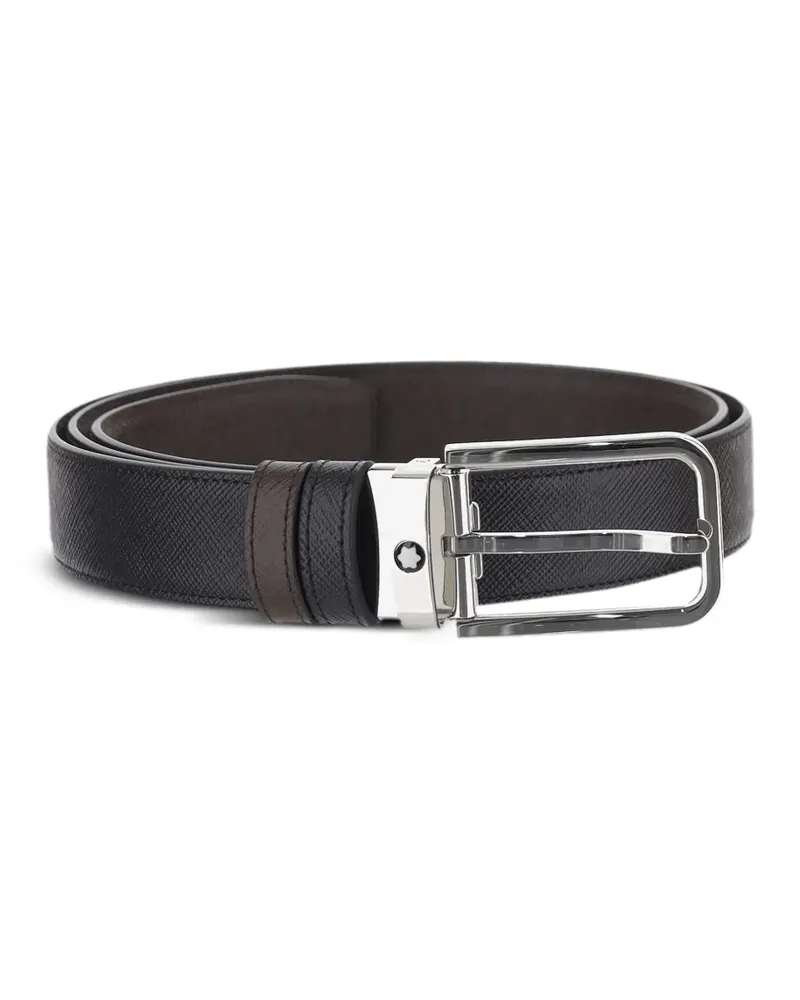 Montblanc Wendbarer Gürtel mit Prägung - Schwarz Schwarz