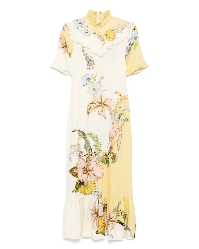 ALEMAIS Oleander Midikleid - Gelb Gelb