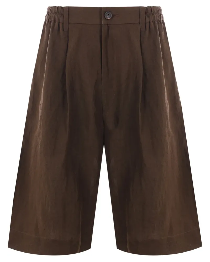 Ziggy Chen Bermudas im Layering-Look - Braun Braun