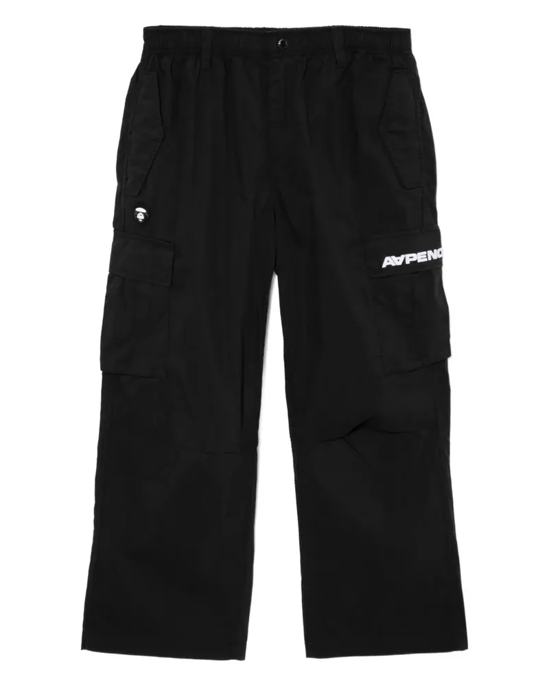BAPE Hose mit Logo-Patch - Schwarz Schwarz
