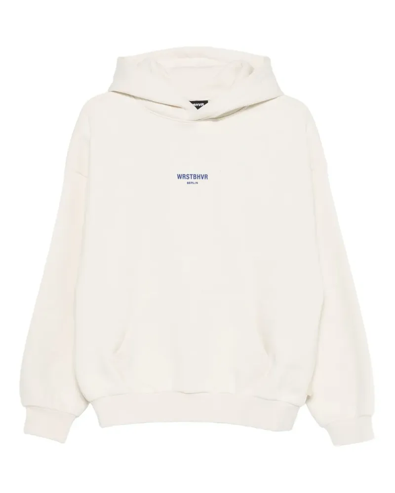 WRSTBHVR logo-detailing hoodie - Nude Nude