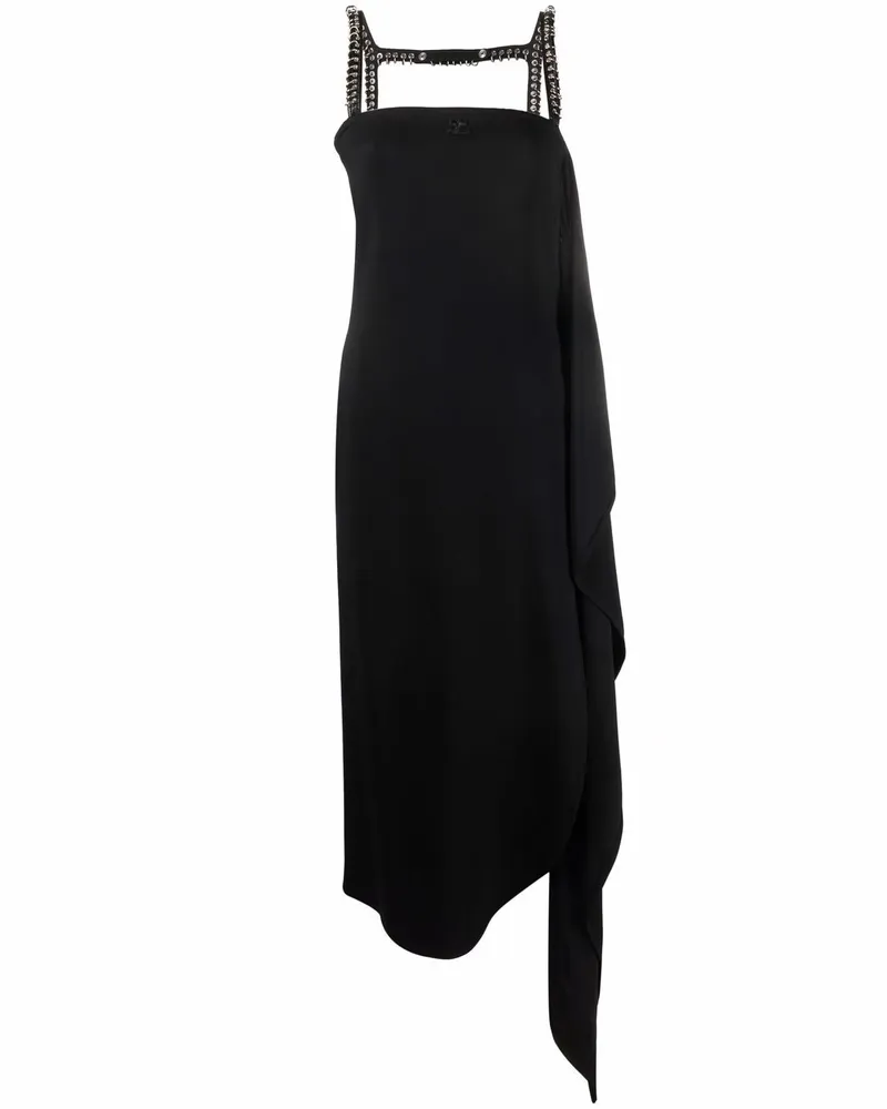 Courrèges Drapiertes Minikleid - Schwarz Schwarz
