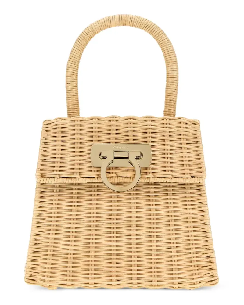 Ferragamo Mini Tote Bag mit Magnetverschluss - Nude Nude