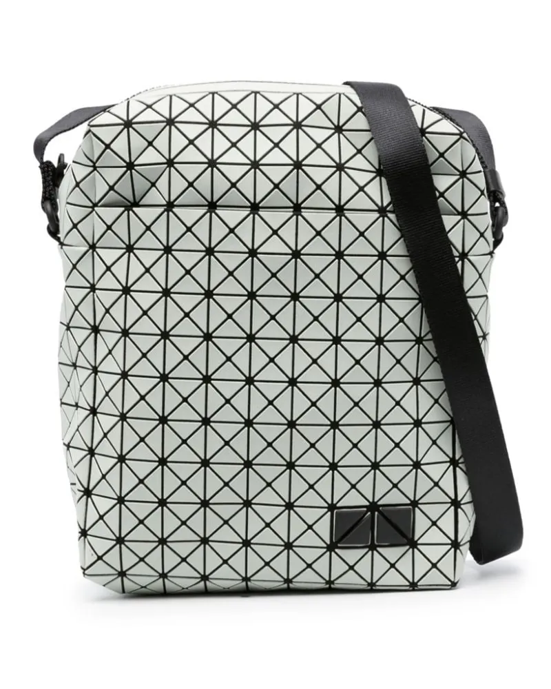 Issey Miyake Schultertasche mit geometrischen Einsätzen Grau