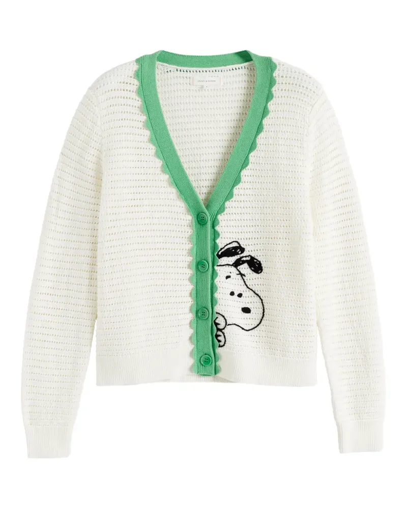 Chinti & Parker Gehäkelter Snoopy Cardigan - Weiß Weiß