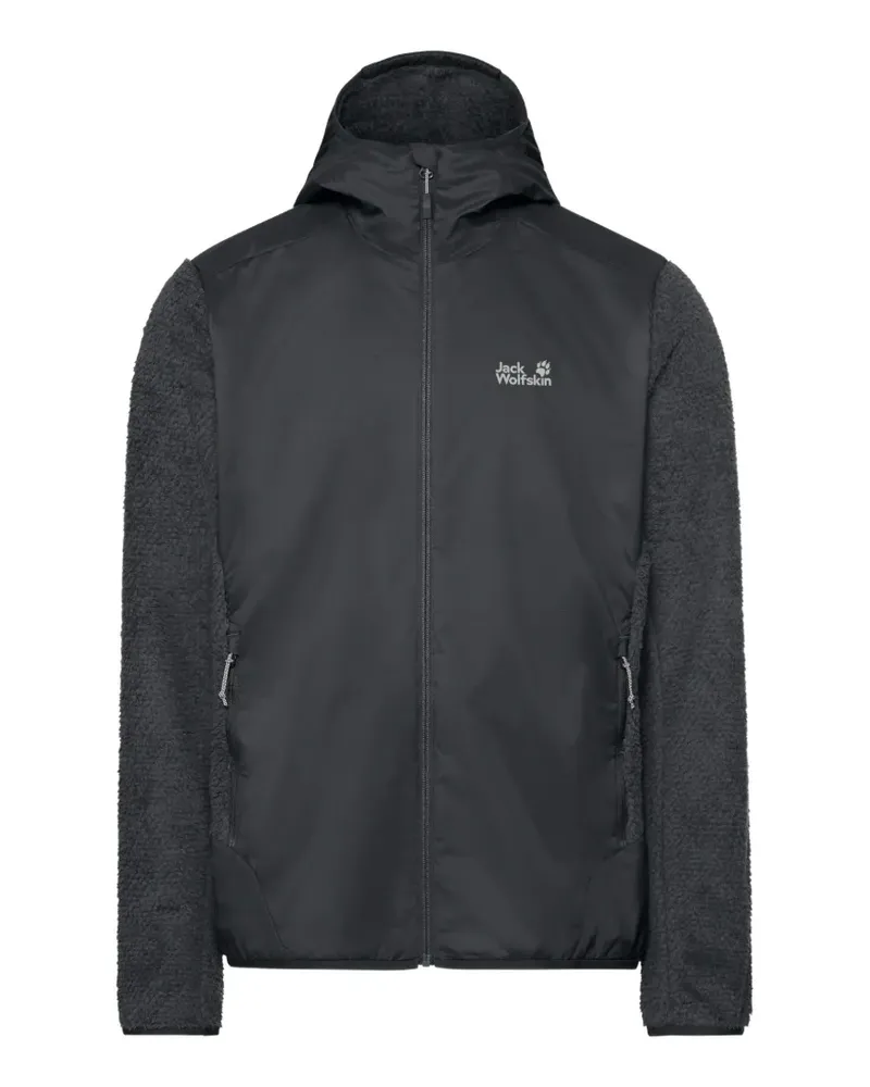 Jack Wolfskin Leichte Evertrek-Hybrid Kapuzenjacke mit Einsätzen - Grau Grau