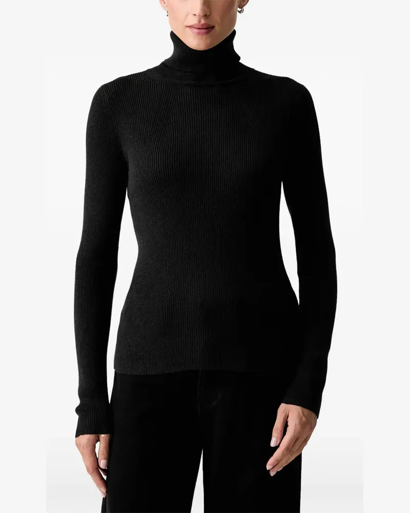 Marc O'Polo Gerippter Rollkragenpullover - Schwarz Schwarz