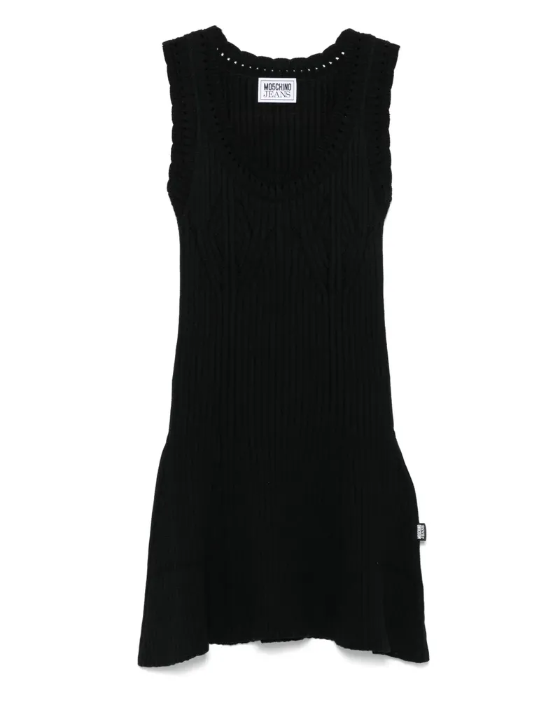 Moschino Minikleid aus geripptem Strick - Schwarz Schwarz