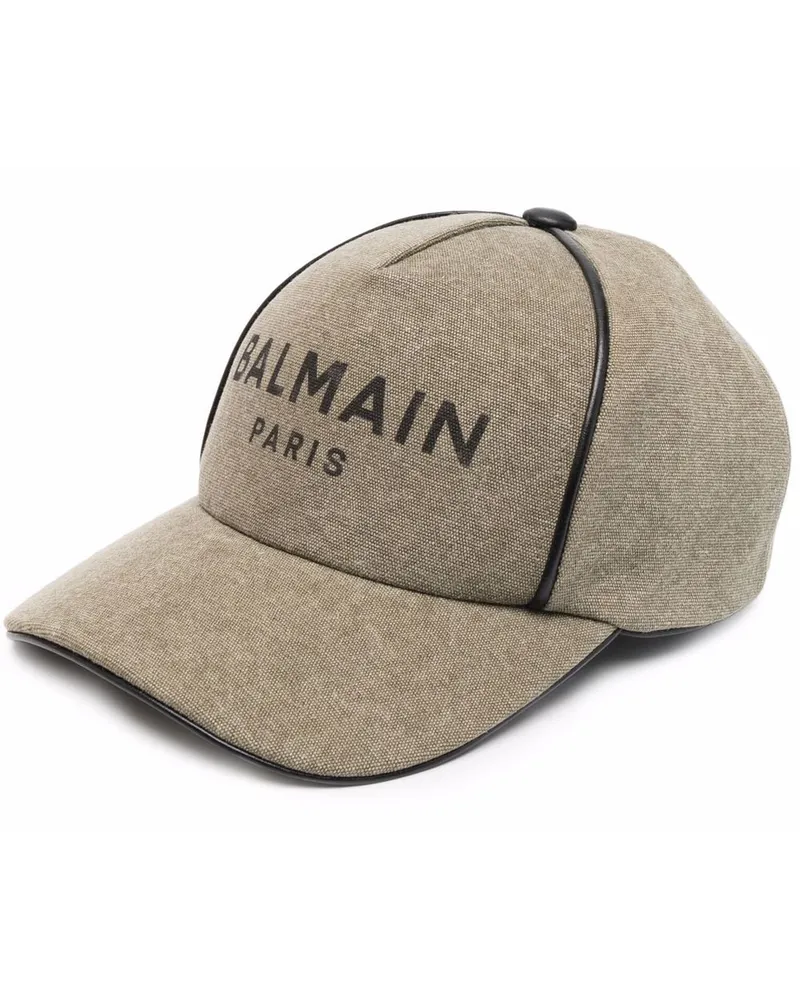 Balmain B-Army Baseballkappe mit Paspeln Grün