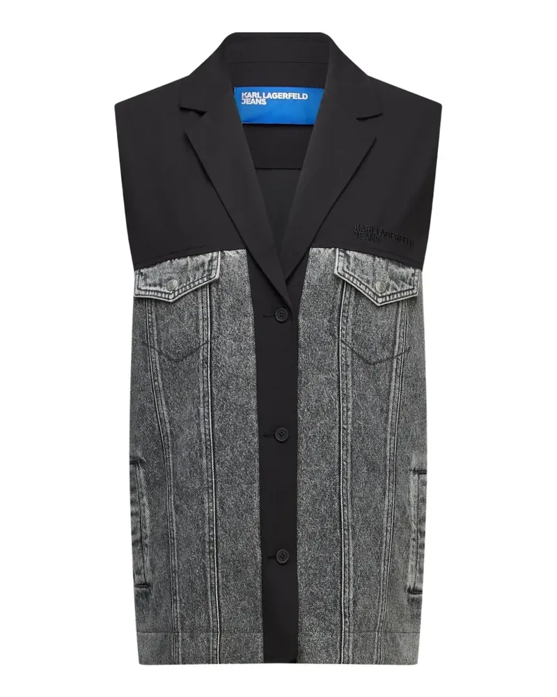 Karl Lagerfeld Klassische Weste mit Jeanseinsatz - Grau Grau