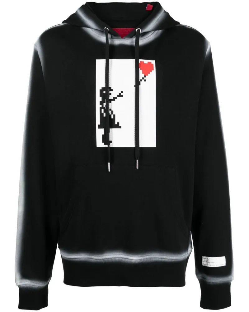 Mostly Heard Rarely Seen Hoodie mit Floating Heart-Print - Schwarz Schwarz