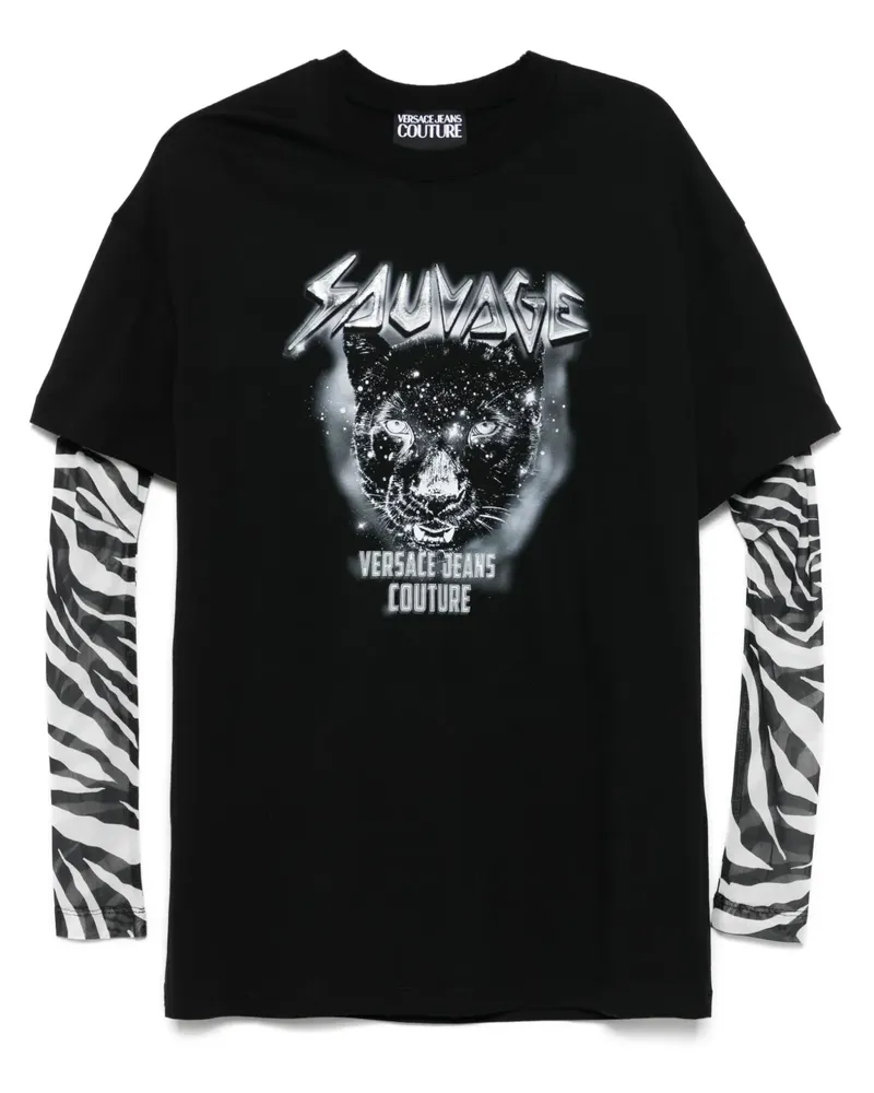 Versace Jeans T-Shirt im Layering-Look - Schwarz Schwarz