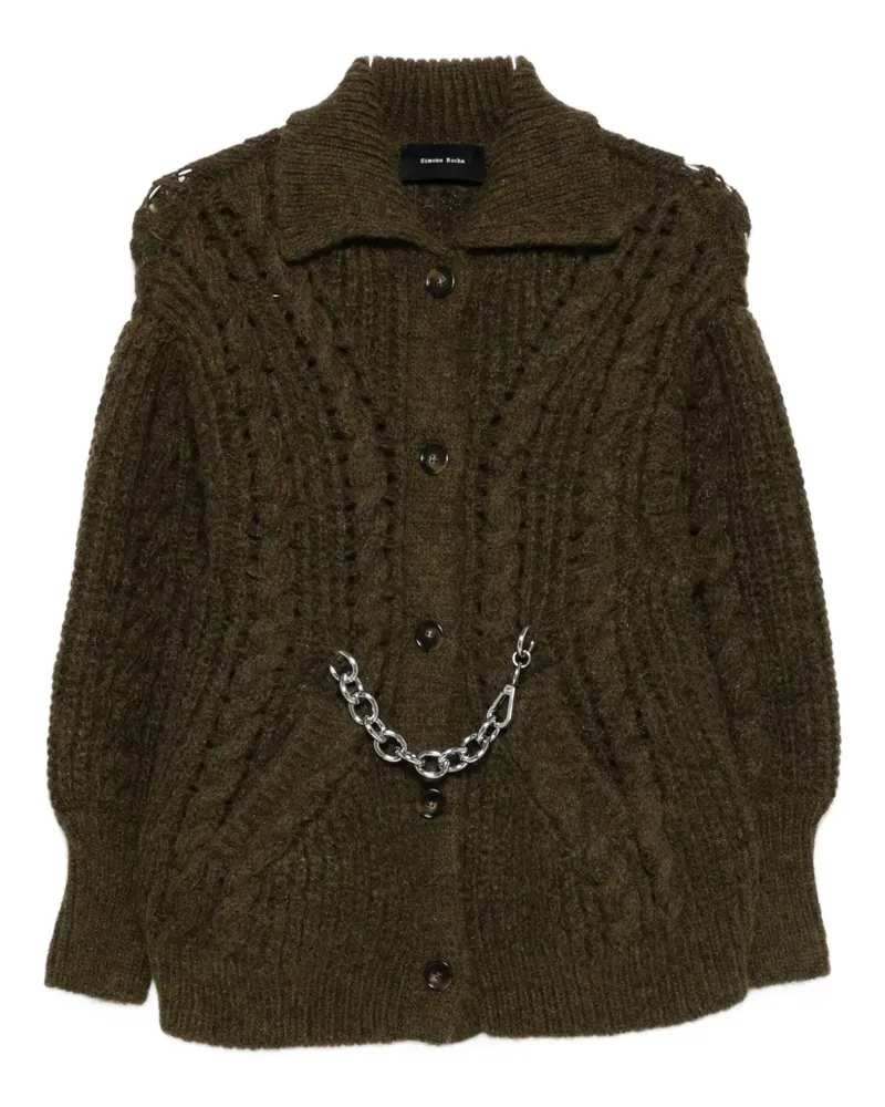 Simone Rocha Cardigan mit Kettendetail - Grün Grün