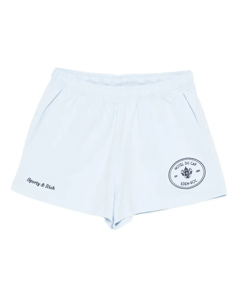 SPORTY & RICH x Hotel du Cap Eden Roc Eden Crest Minishorts mit Stickerei - Blau Blau